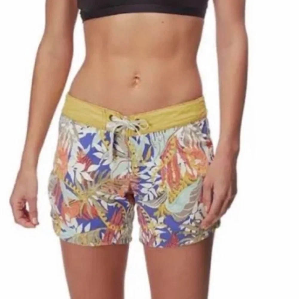 Tropical Print Women's Board Shorts - Picture 2 of 13